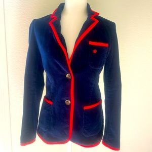 Bask Women’s Navy & Red Terry Cloth Toweling Blazer, size 6.